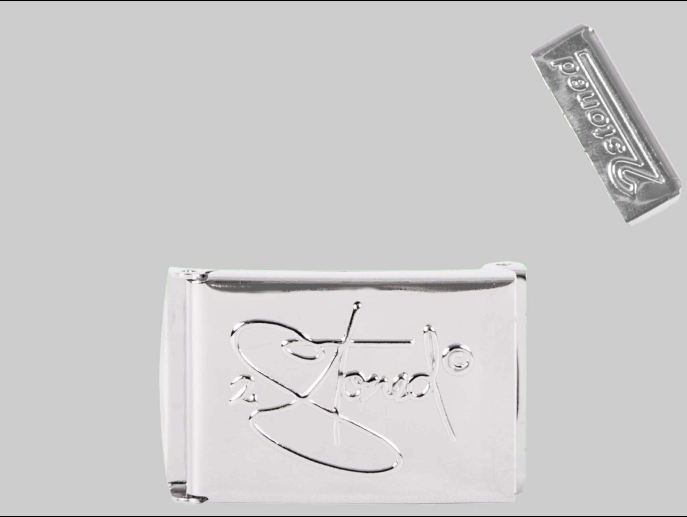 2Stoned 2Stoned Classic Logo Fabric Belt - Uni Chrome Buckle - Adjustable 120cm Neongrün Jungenmode