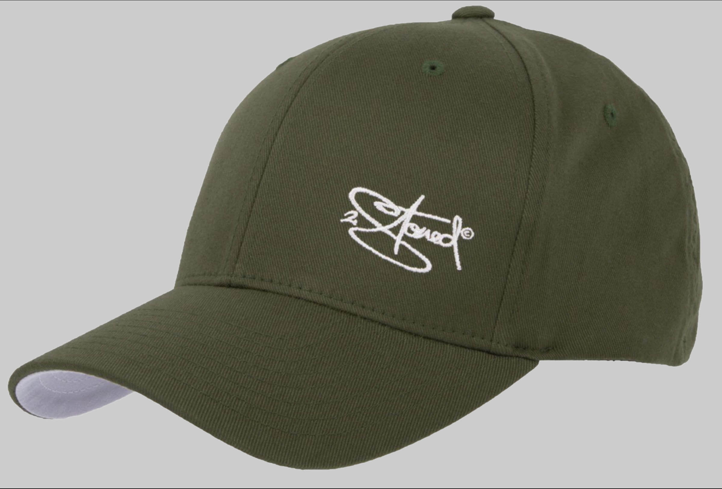 Jungenmode 2Stoned 2Stoned Flexfit Cap - Classic Logo Embroidered Baseball Cap for Women, Men & Kids Oliv
