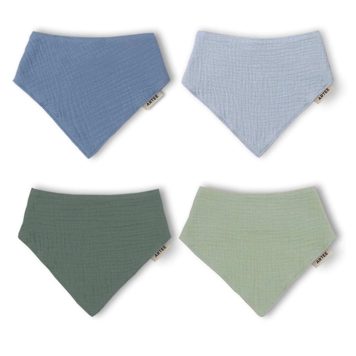 Babymode Artee Artee Little Dutch Muslin Bib Set | Soft Organic Cotton Baby Bibs 0-18 Months Sea Größe