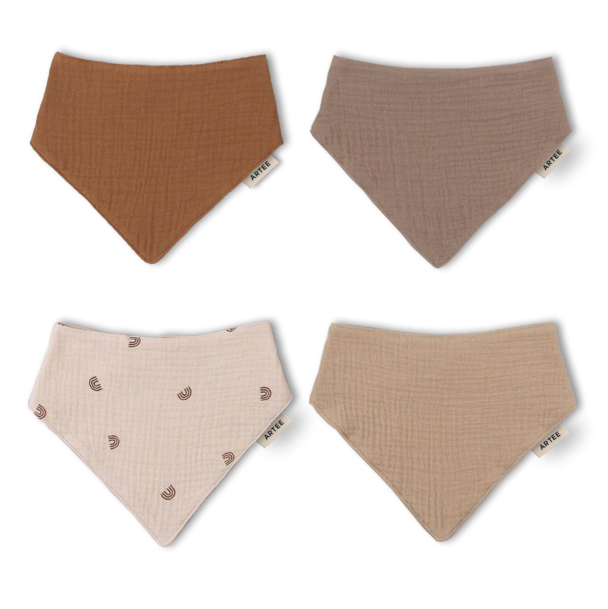 Artee Babymode Artee Little Dutch Muslin Bib Set | Soft Organic Cotton Baby Bibs 0-18 Months Braun Größ