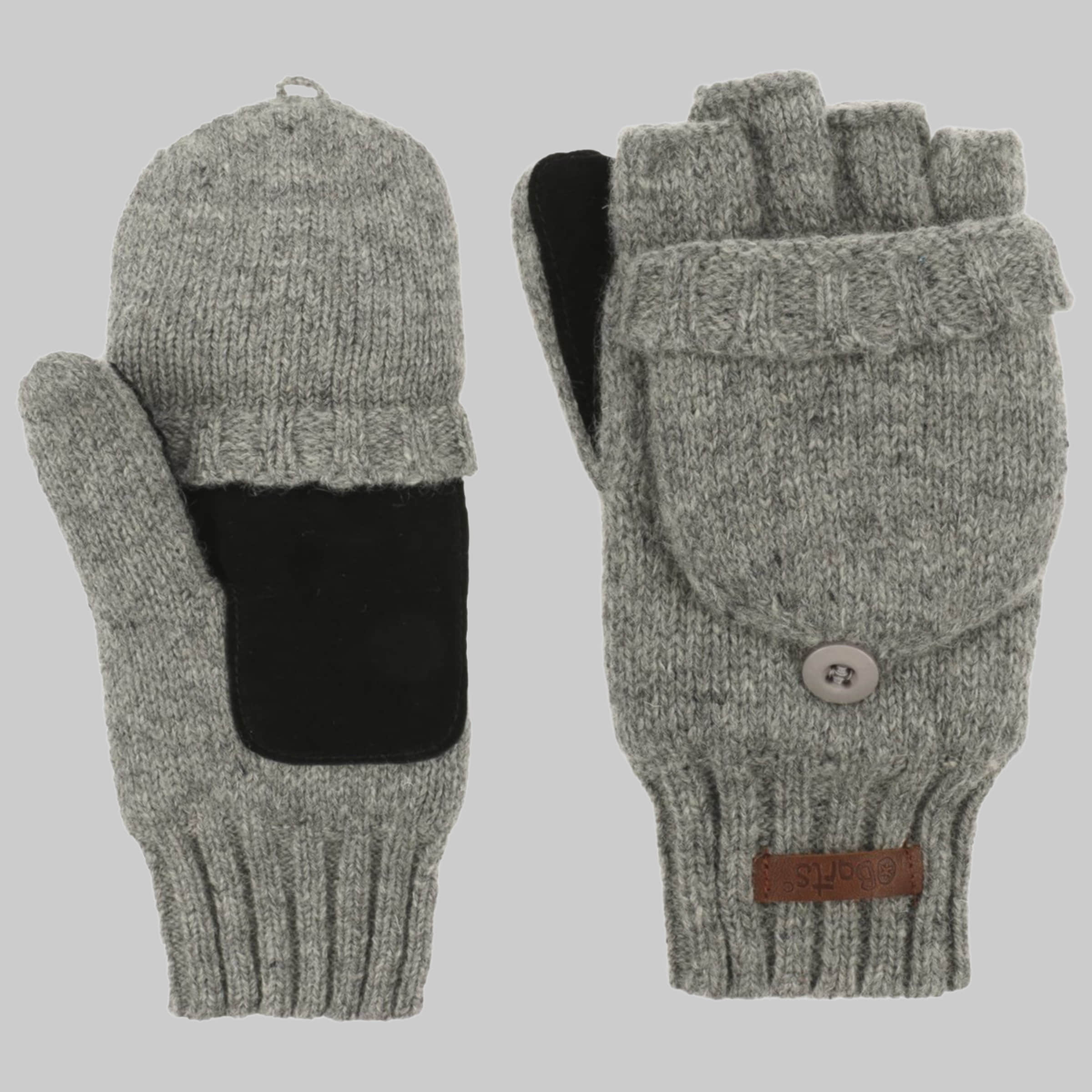 Mädchenmode Barts Barts Haakon Lambswool Gloves: Convertible Mittens & Fingerless Design grau