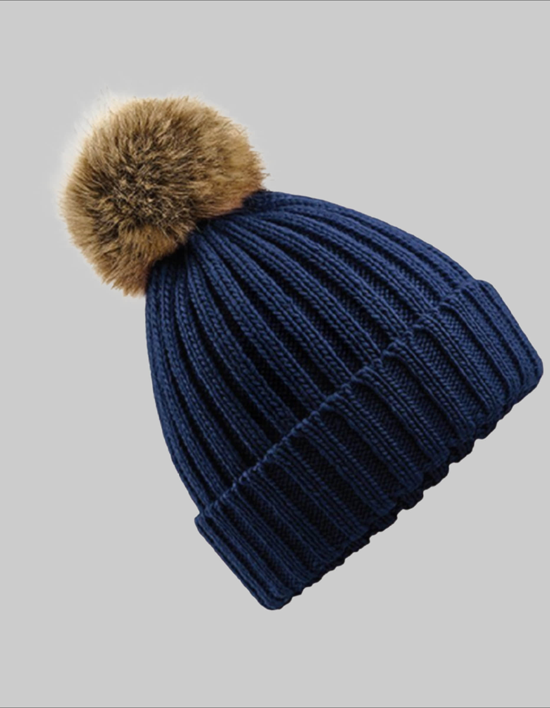 Beechfieldu00AE Beechfield Pom Pom Beanie: Warm Knit Hats for Kids & Adults dunkelblau Mädchenmode