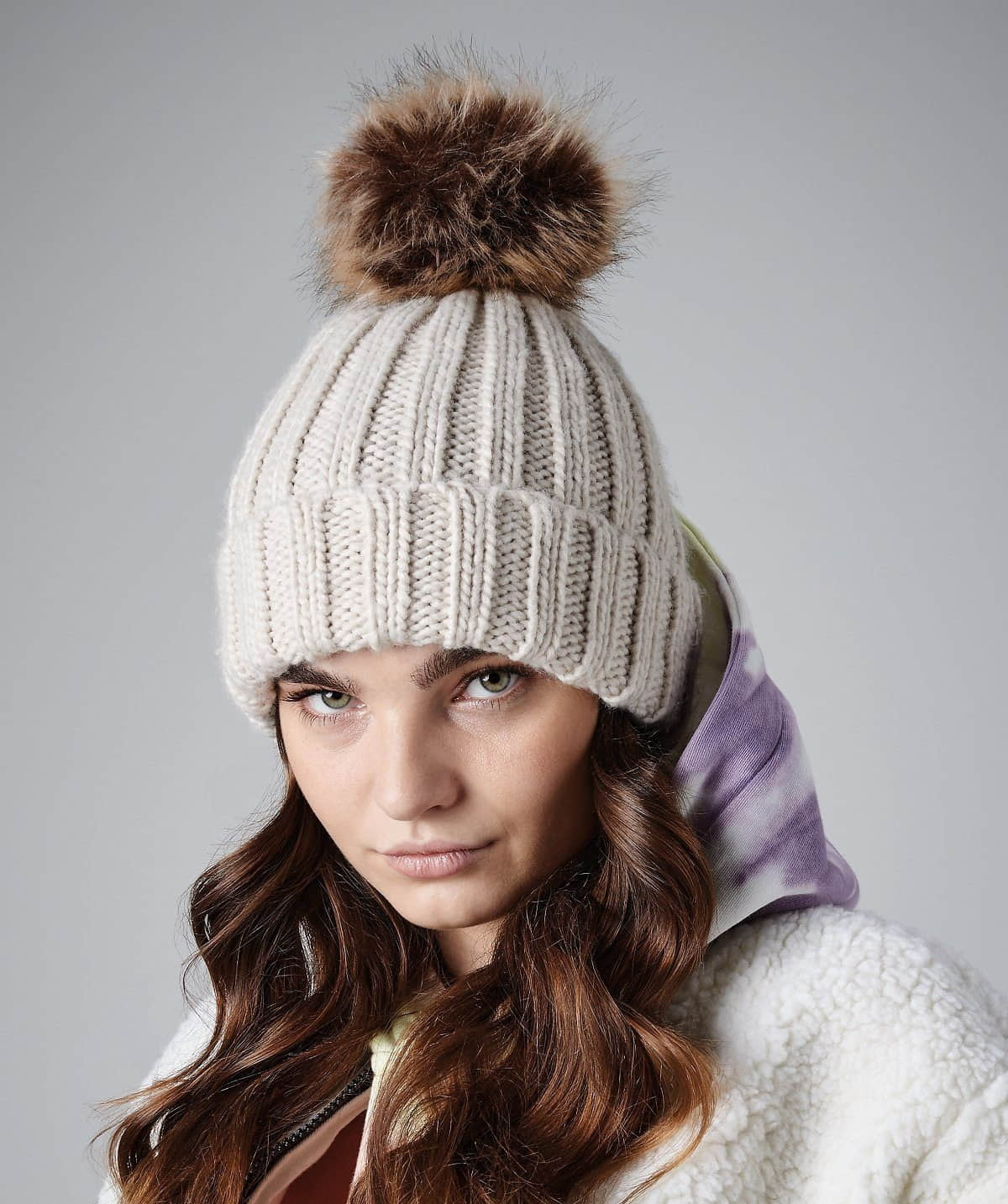 Beechfieldu00AE Mädchenmode Beechfield Pom Pom Beanie: Warm Knit Hats for Kids & Adults grau
