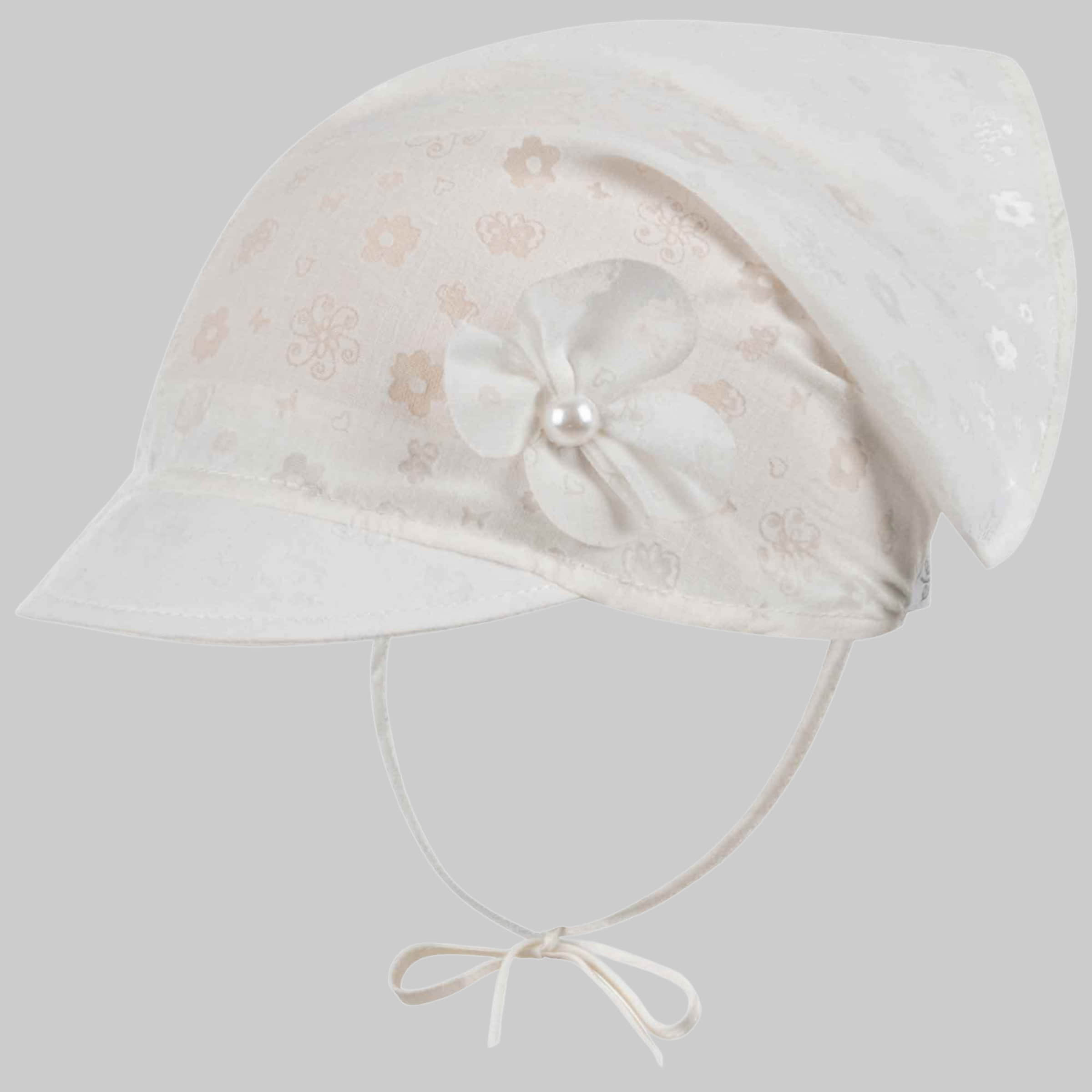 F.P.H. Maja F.P.H. Maja Schirmmütze Kopftuch Bindemütze Sommermütze Mädchenmütze Creme Mädchenmode