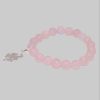 myToys Firetti Firetti Charm-Armband, Charm Kleeblatt, Made in Germany - mit Rosenquarz oder Aventurin silberfarb