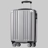 Flieks Flieks Hard Shell Trolley: 4-Wheel Carry-On Luggage & Travel Suitcase Silbergrau Koffer & Reisegepäck