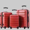 Flieks Flieks Hard Shell Trolley Suitcase - Travel Luggage with Twin Wheels Rot Koffer & Reisegepäck