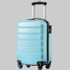 **Flieks** Hartschalen-Trolley – Carry-On Suitcase with 4 Wheels & Lock Hellblau Flieks Koffer & Reisegepäck