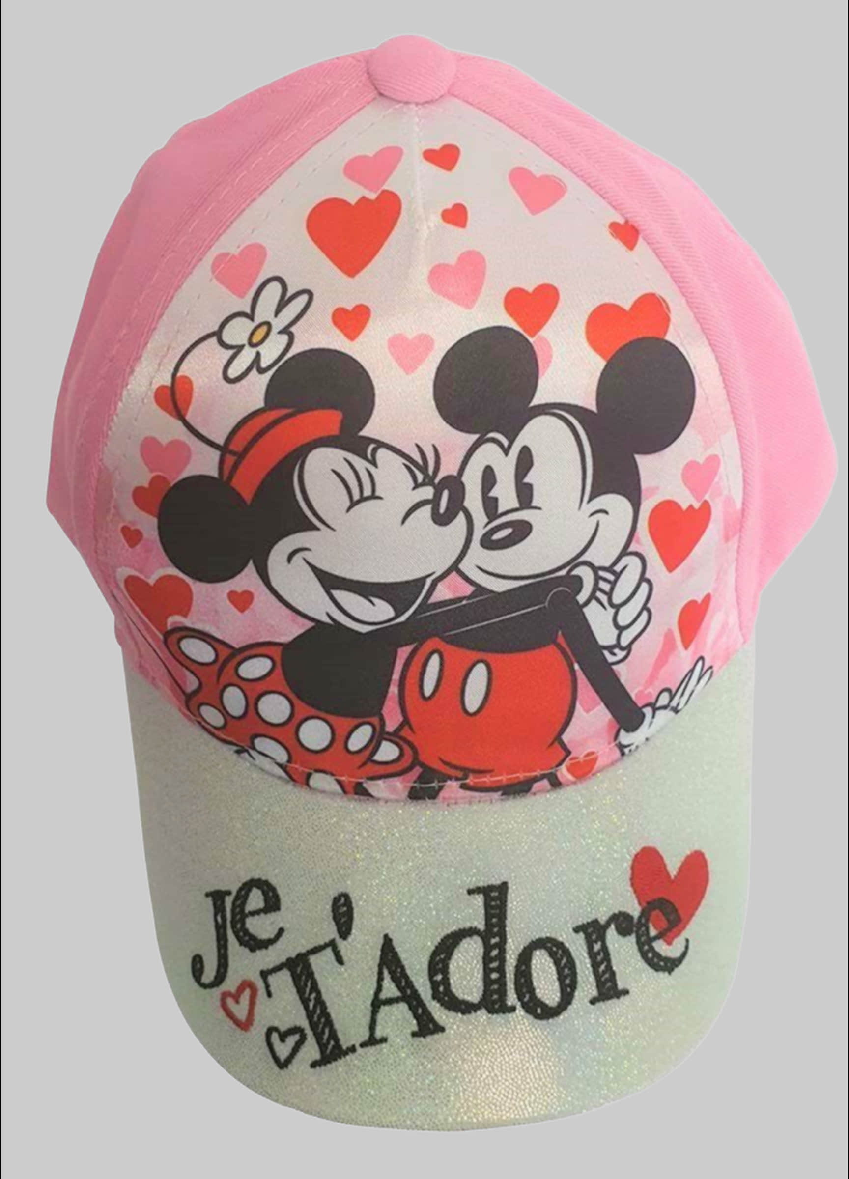 Mädchenmode Glitzer Cappy Minnie & Mickey Mouse Caps - Red & Pink | Disney Inspired