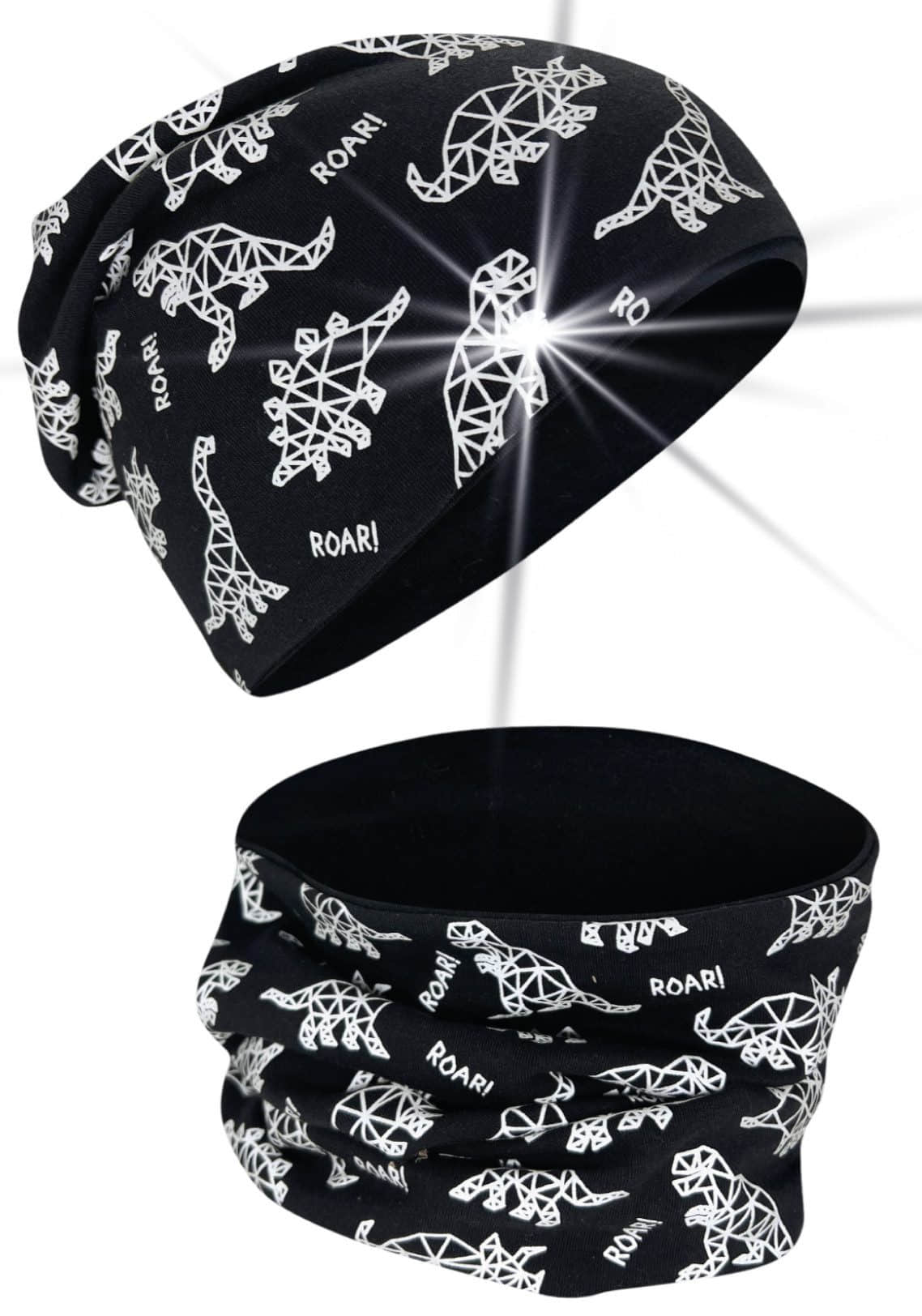 HECKBO Mädchenmode HECKBO Kinder Set: 360° Reflective Beanie & Scarf - Ankorstore Exclusive Dinosaurier