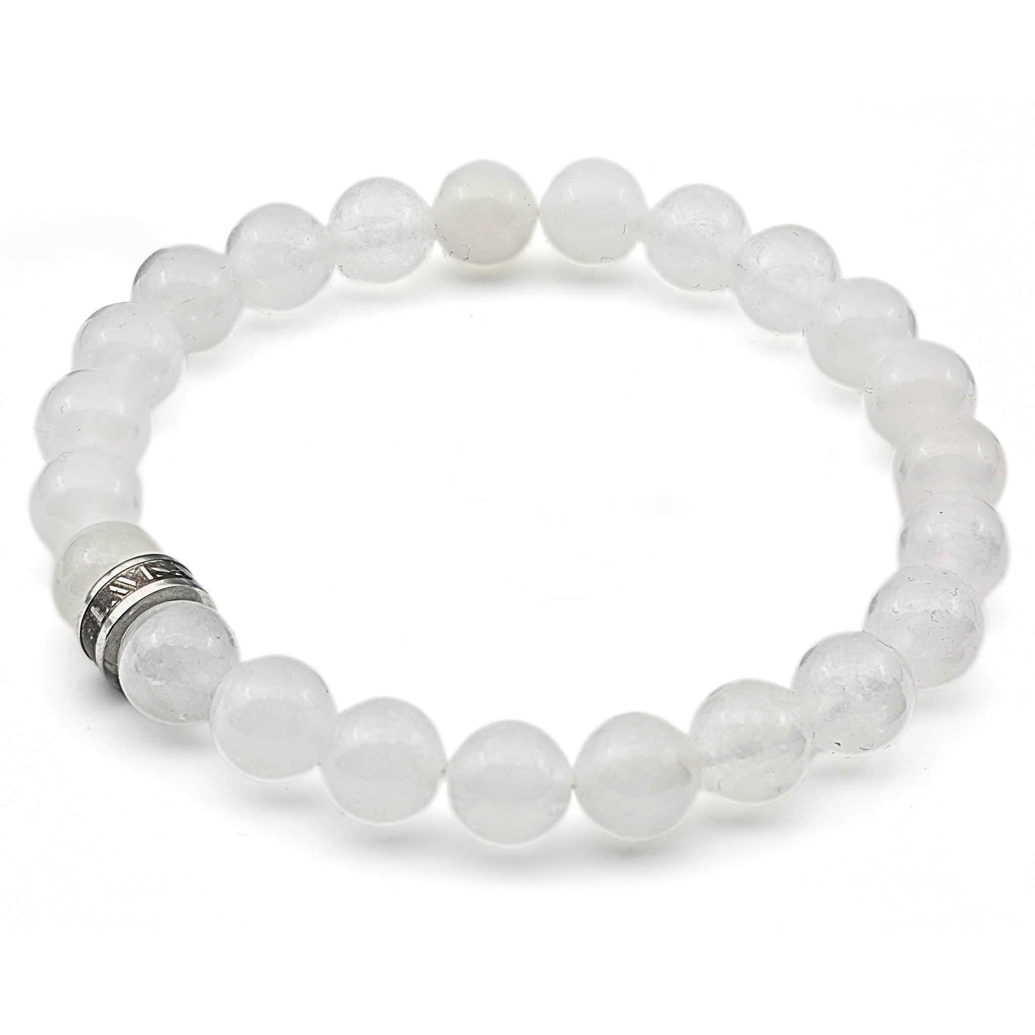 LAVISA myToys LAVISA Gemstone Bracelet | Natural Stone Beads | Healing Crystals | Uni Weiße Jade