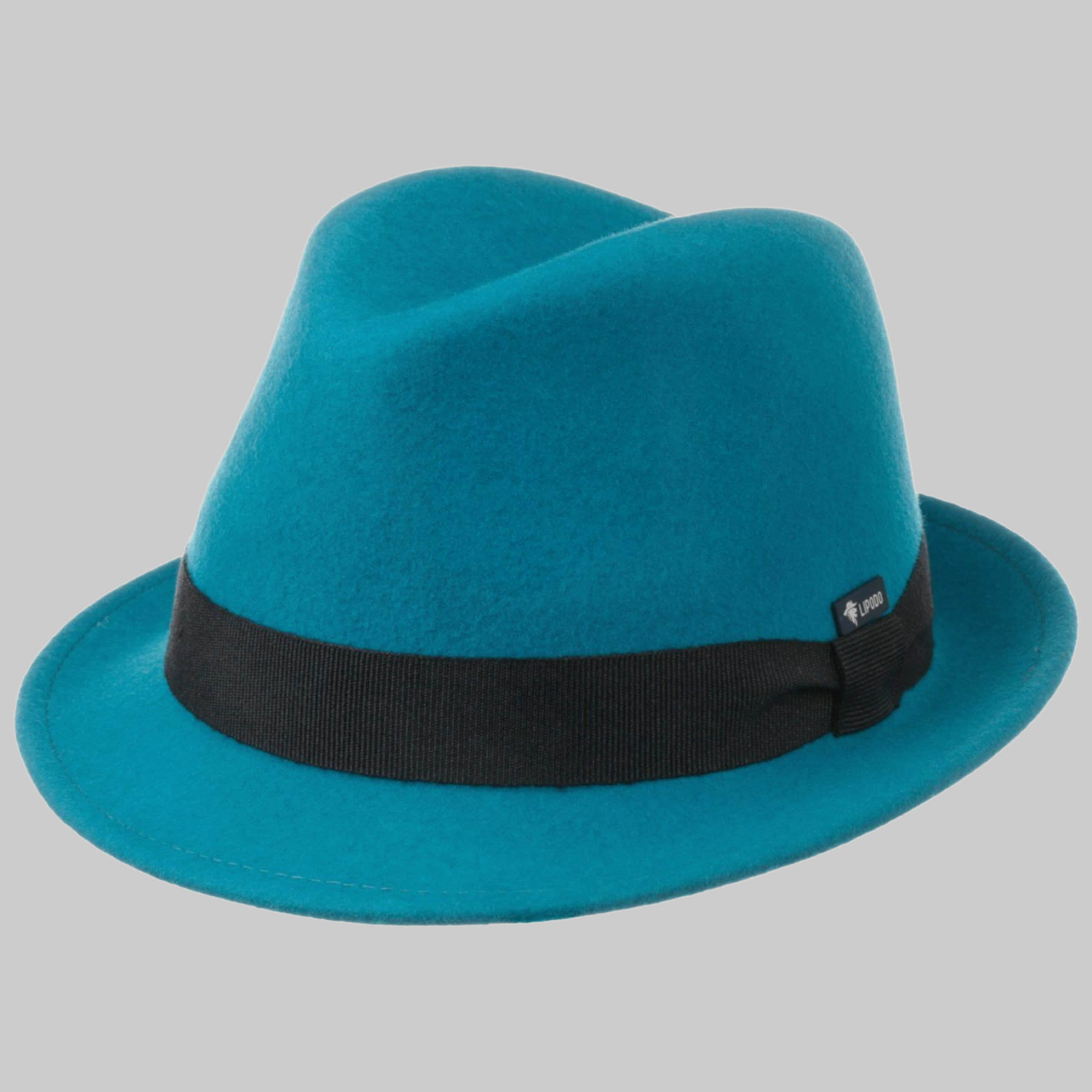 Mädchenmode Lipodo Lipodo Children's Wool Felt Trilby Hat - Italian Style & Quality petrol