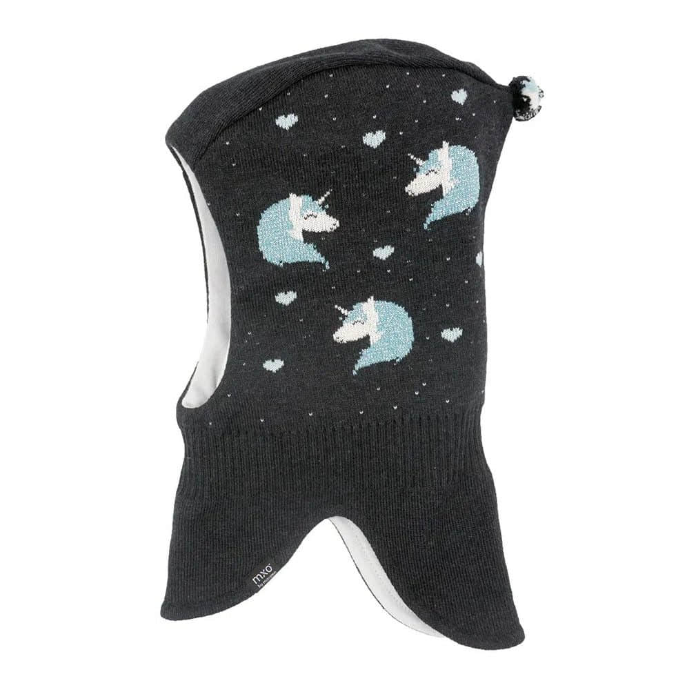 MAXIMO MAXIMO MINI GIRL Beanie - Reversible Unicorn Design anthrazit Mädchenmode