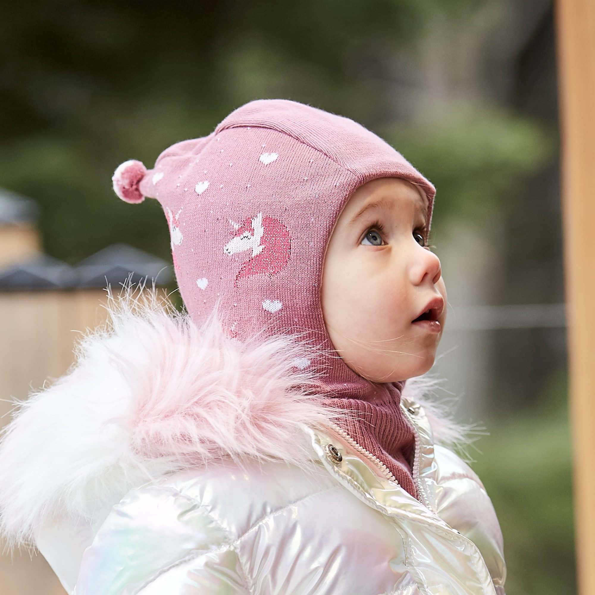 MAXIMO MINI GIRL Beanie - Reversible Unicorn Design foxglove/s Mädchenmode MAXIMO