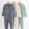 Next 3-Pack Cotton Baby Sleepsuits | Gentle Comfort for Little Ones Mineral Bl Babymode Next