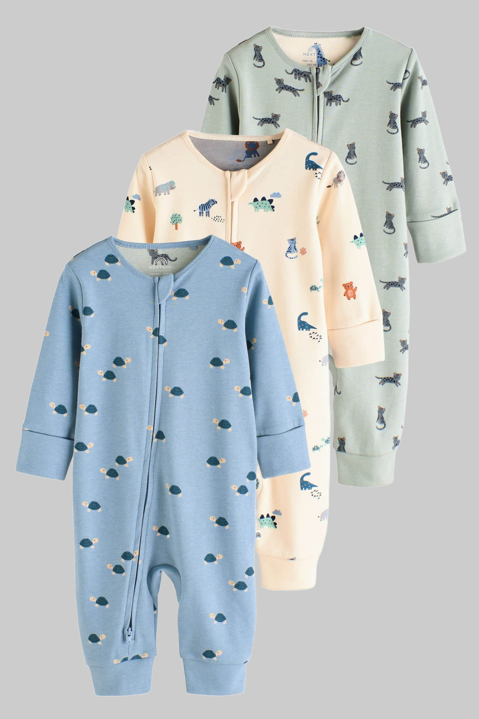 Next Babymode Next Baby Sleepsuit 3-Pack - Printed Nightwear Set