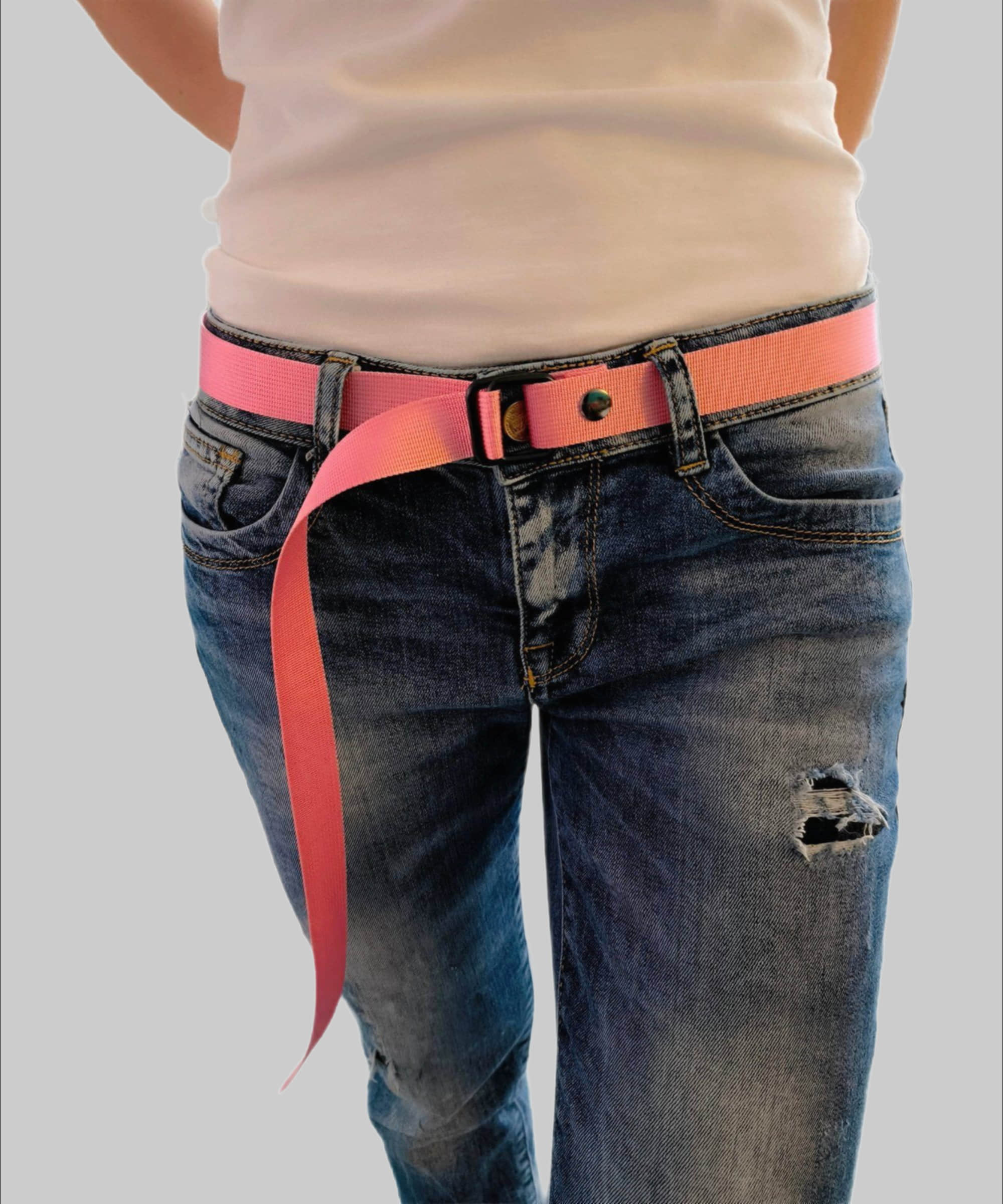 PaulZdrada Fabric Belt - Sport/Jeans/Premium Uni - Modern Hanger Style Rosa Jungenmode PaulZdrada
