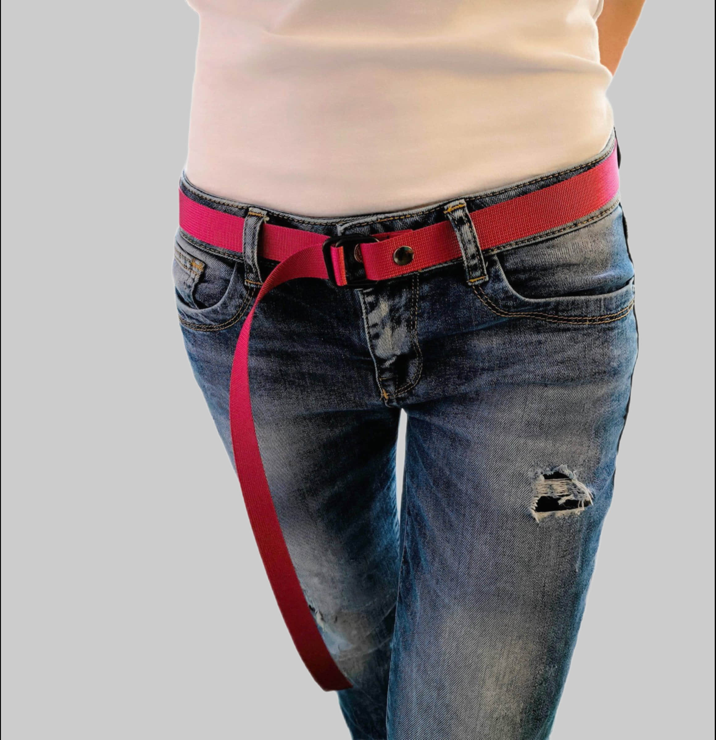 PaulZdrada Fabric Belt - Sport/Jeans/Premium Uni - Modern Hanger Style Karmesinrot PaulZdrada Jungenmode