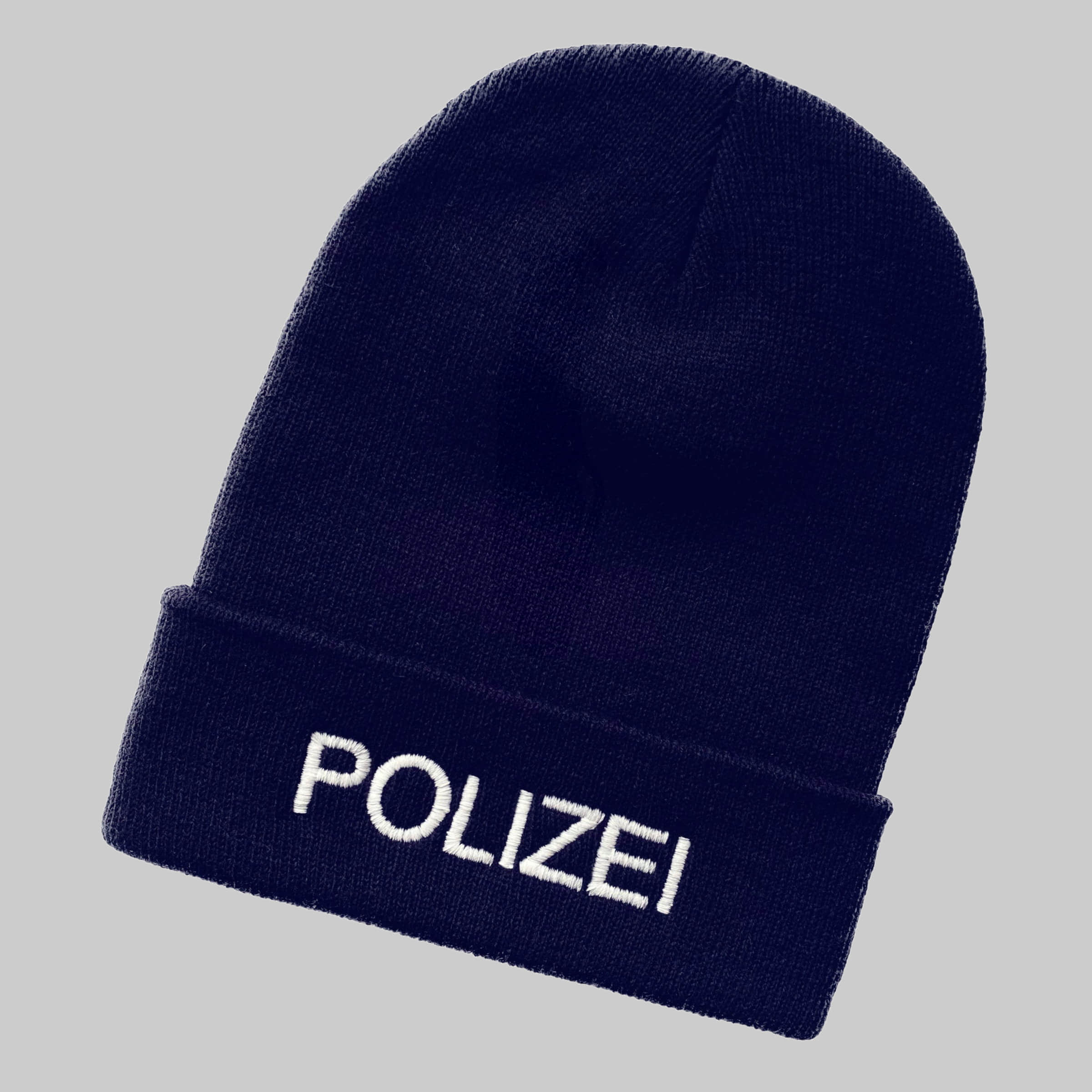Mädchenmode Schnoschi Schnoschi Strickmütze mit Polizei dunkelblau