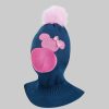 Smarilla Smarilla Mädchen Wintermütze mit Bommel – Sterntaler Qualität Blau-Rosa Mädchenmode