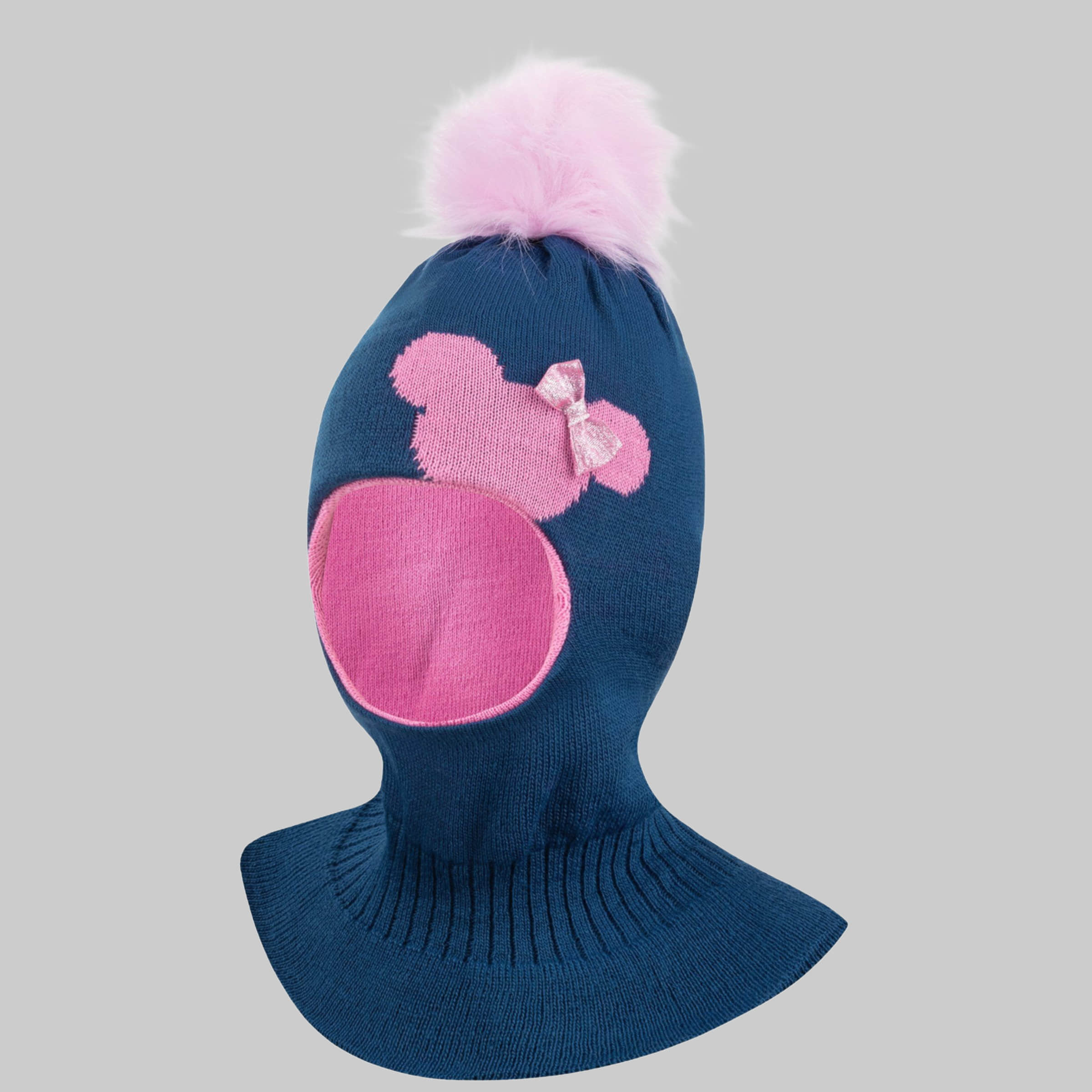 Smarilla Smarilla Mädchen Wintermütze mit Bommel – Sterntaler Qualität Blau-Rosa Mädchenmode