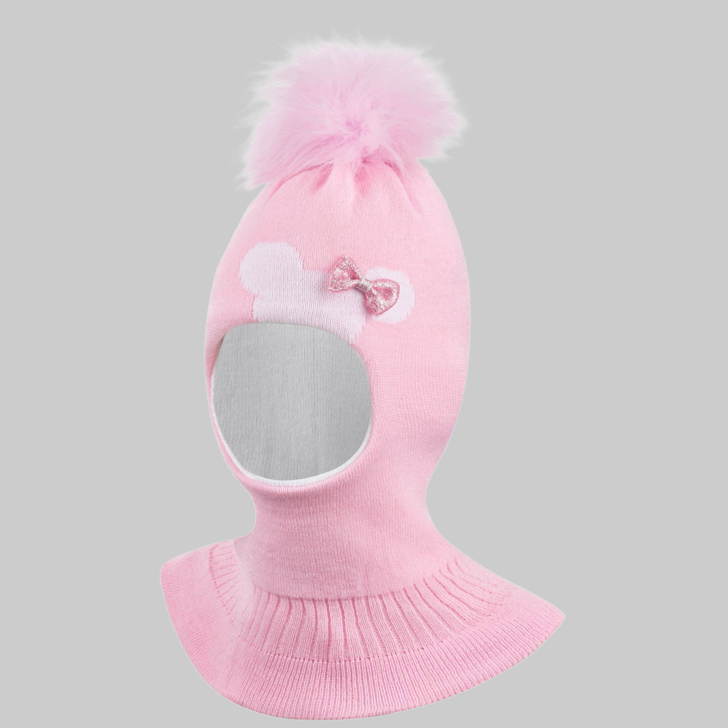 Smarilla Smarilla Mädchen Wintermütze mit Bommel – Sterntaler Qualität Rosa-Weiß Mädchenmode