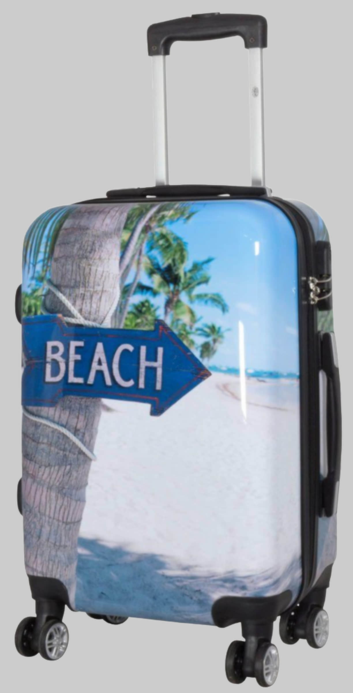 Trendyshop365 Koffer & Reisegepäck Trendyshop365 Hartschalen-Trolleys Beach – Bunter Koffer mit Strand-Motiv
