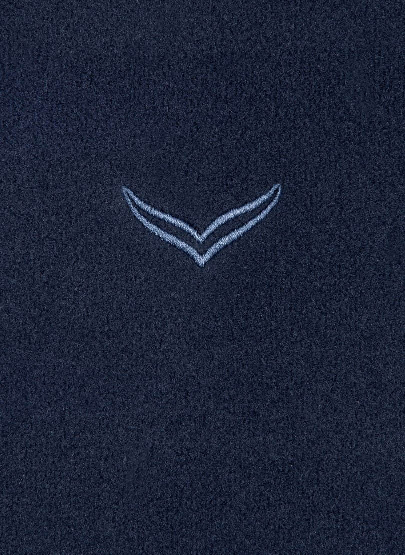 Trigema Trigema Fleeceschal | Men's Fleece Scarf with Chic Fringes navy Mädchenmode
