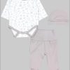 TupTam Babymode TupTam Baby Essentials Package - Uni Long Sleeve Bodysuit, Pants & Hat Set Igel Beige