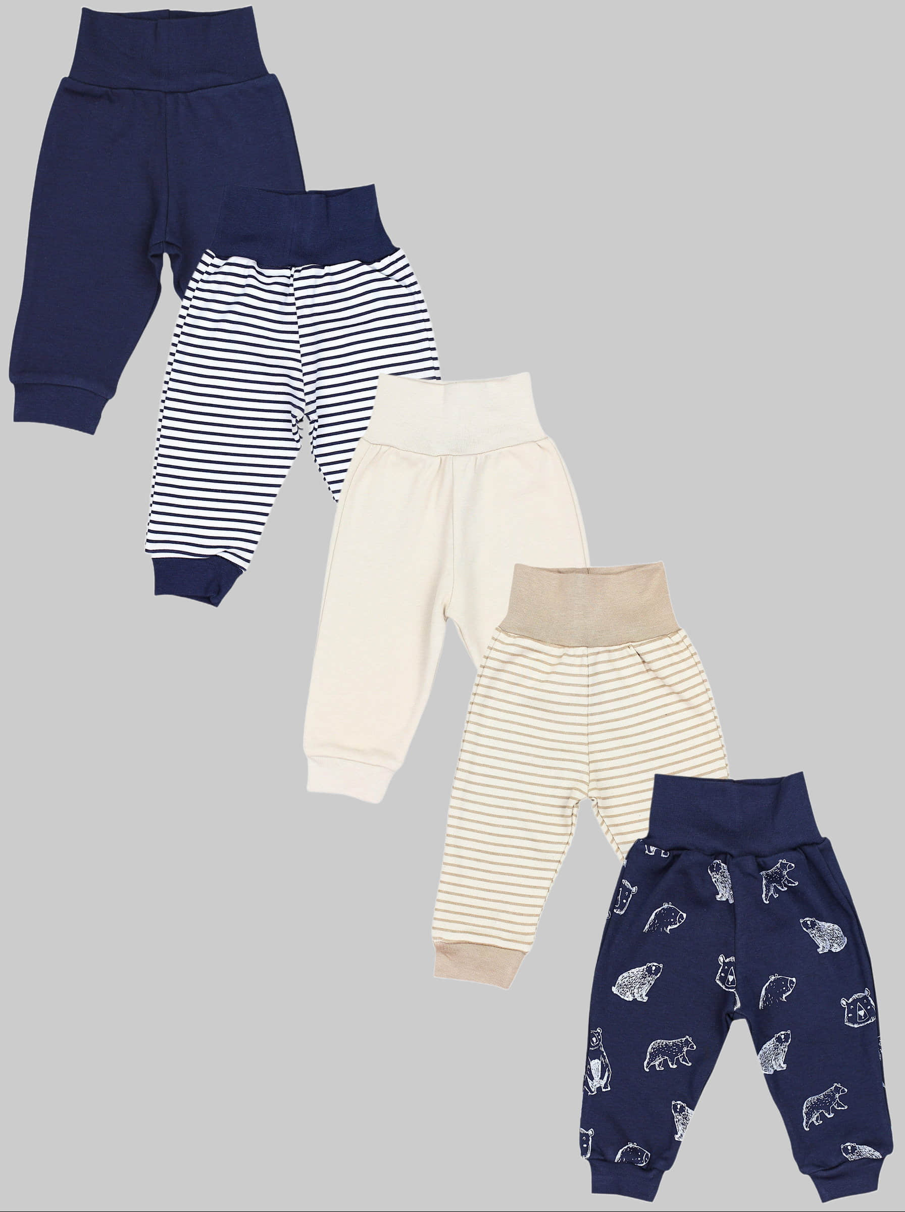Startseite TupTam TupTam Baby Knit Pants 5-Pack - OEKO-TEX Certified - Uni Streifen u