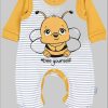 TupTam Baby Romper Set - Organic Cotton Animal Print & 'I Love Mum' - Girl & Boy Biene Gelb TupTam Babymode
