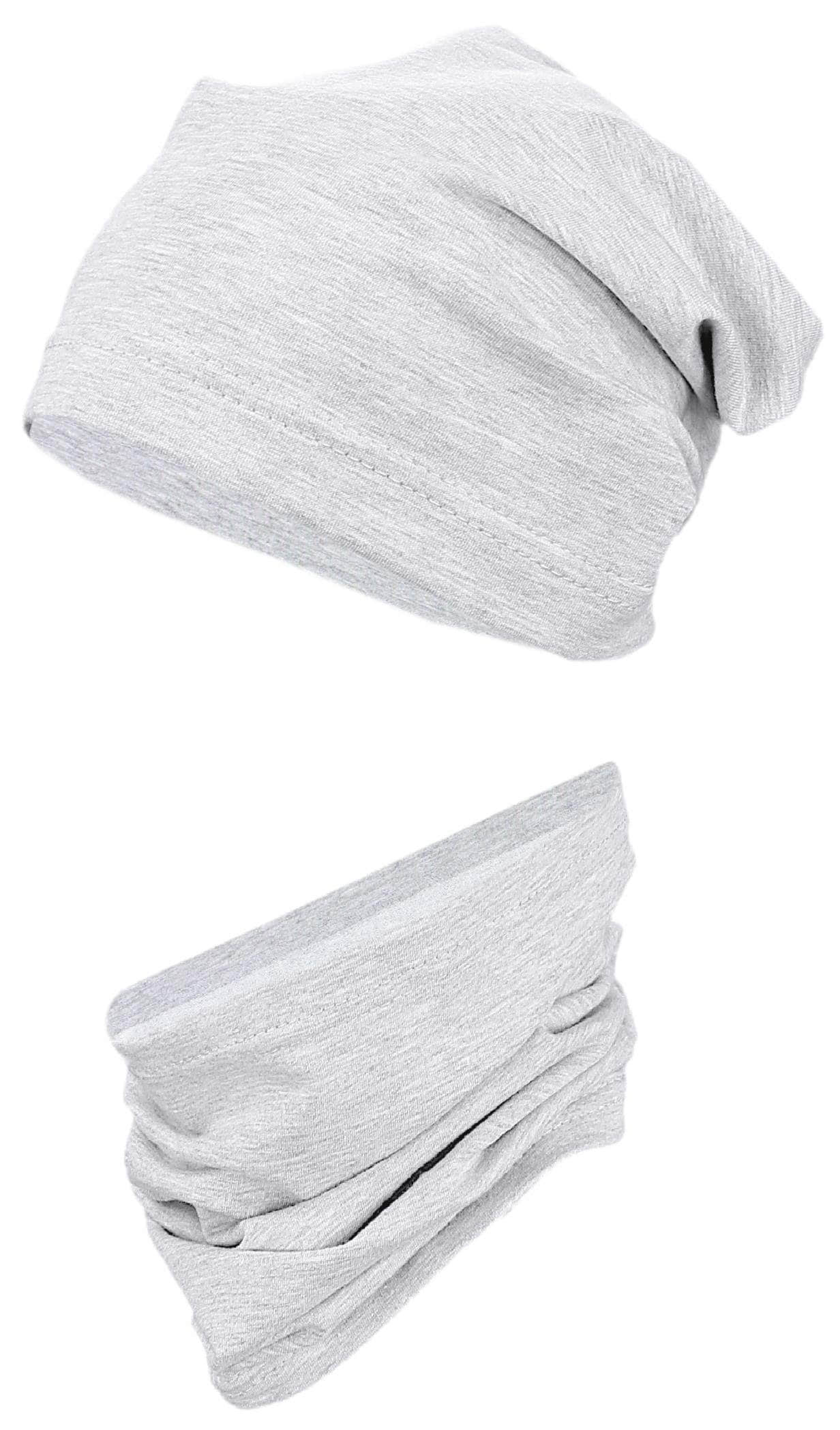TupTam Kinder Beanie Mütze Schal Set - Übergangszeit (2-tlg) Grau Meliert TupTam Mädchenmode