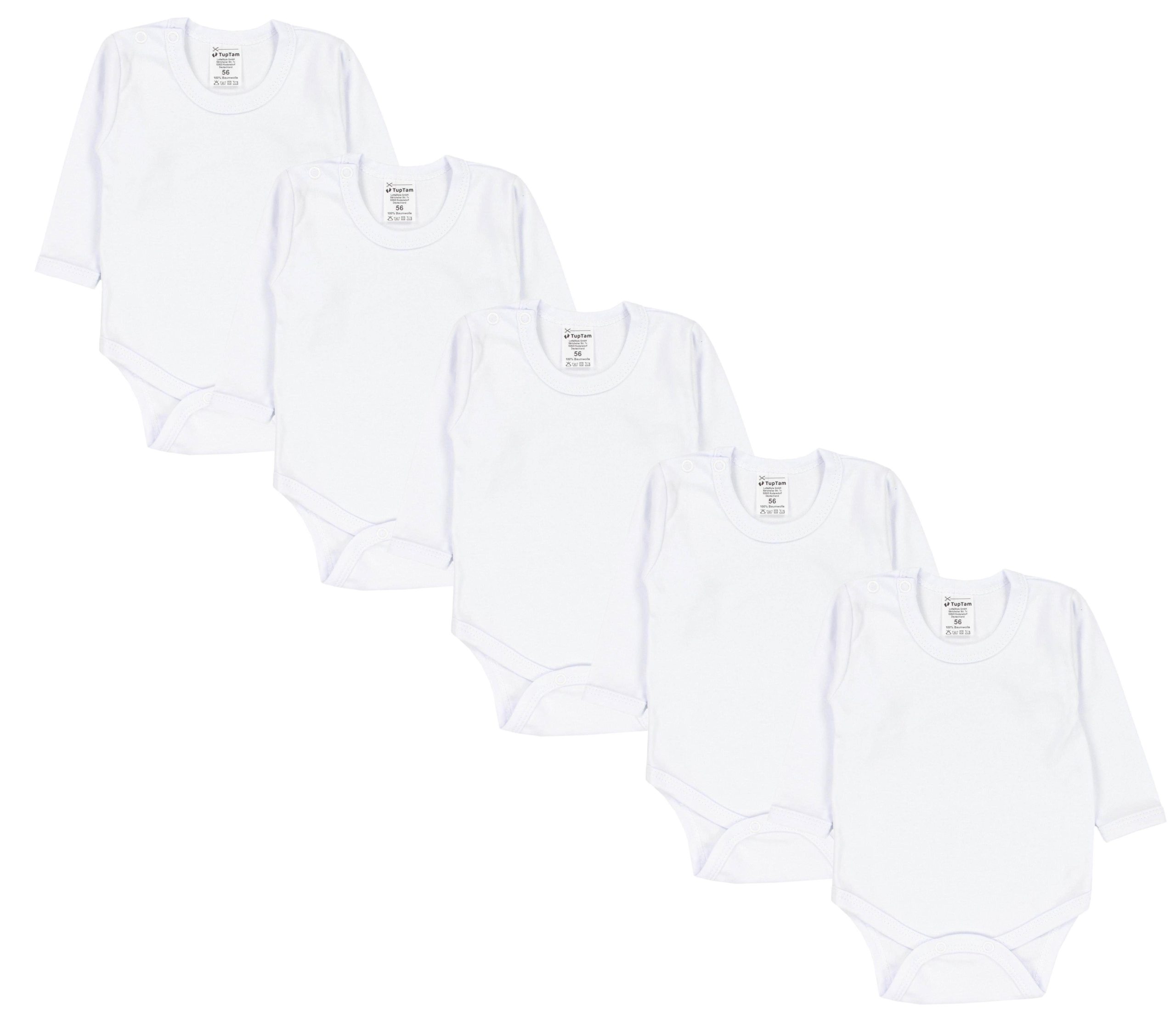 Babymode TupTam TupTam Langarmbody – TupTam Jungen Baby Body Langarm Unifarben 5er Pack Farbenmix 5