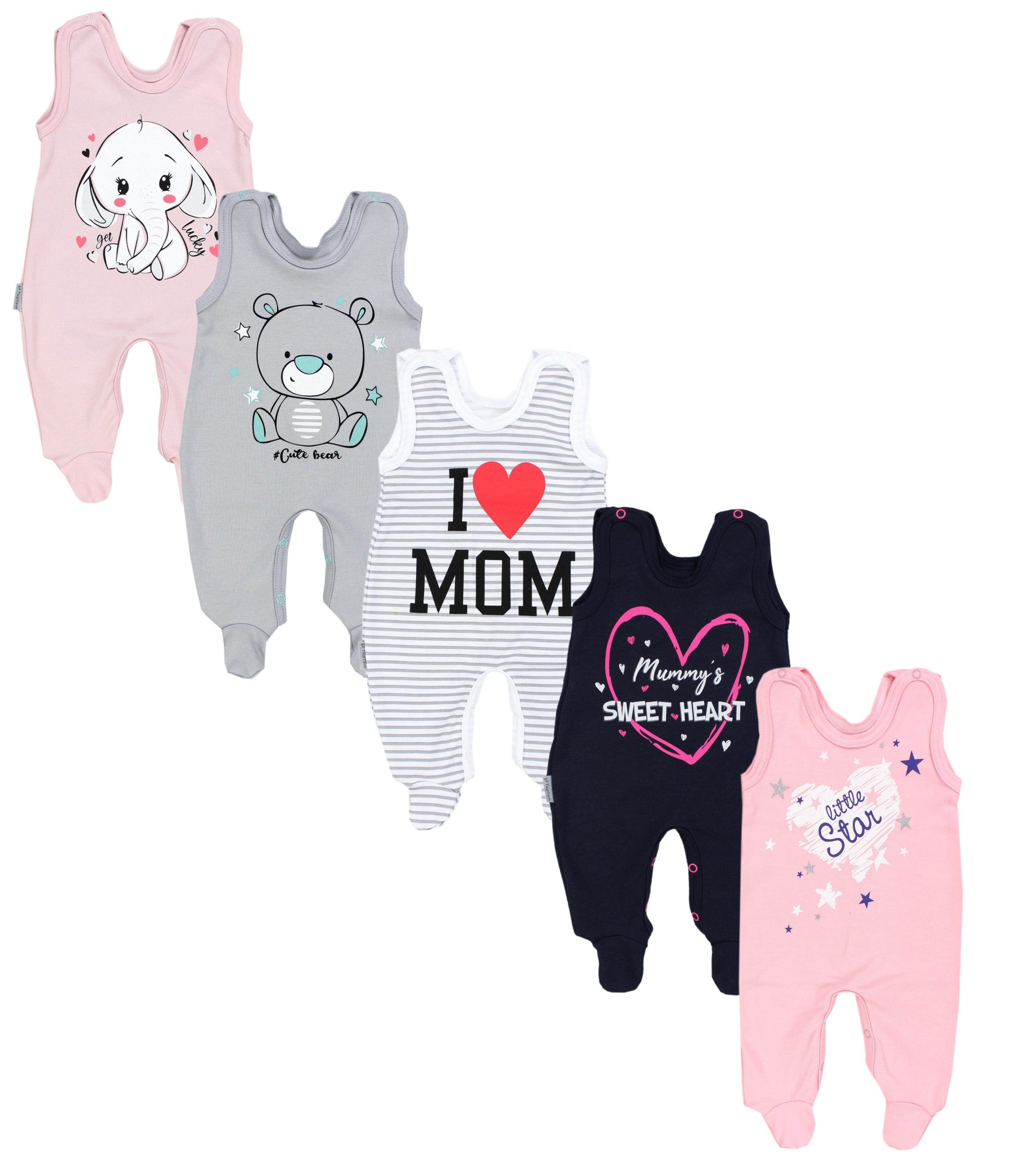 TupTam Strampler TupTam Baby Uni Strampler mit Aufdruck Spruch 5er Pack (5-tlg) Mädchen 2 TupTam Babymode