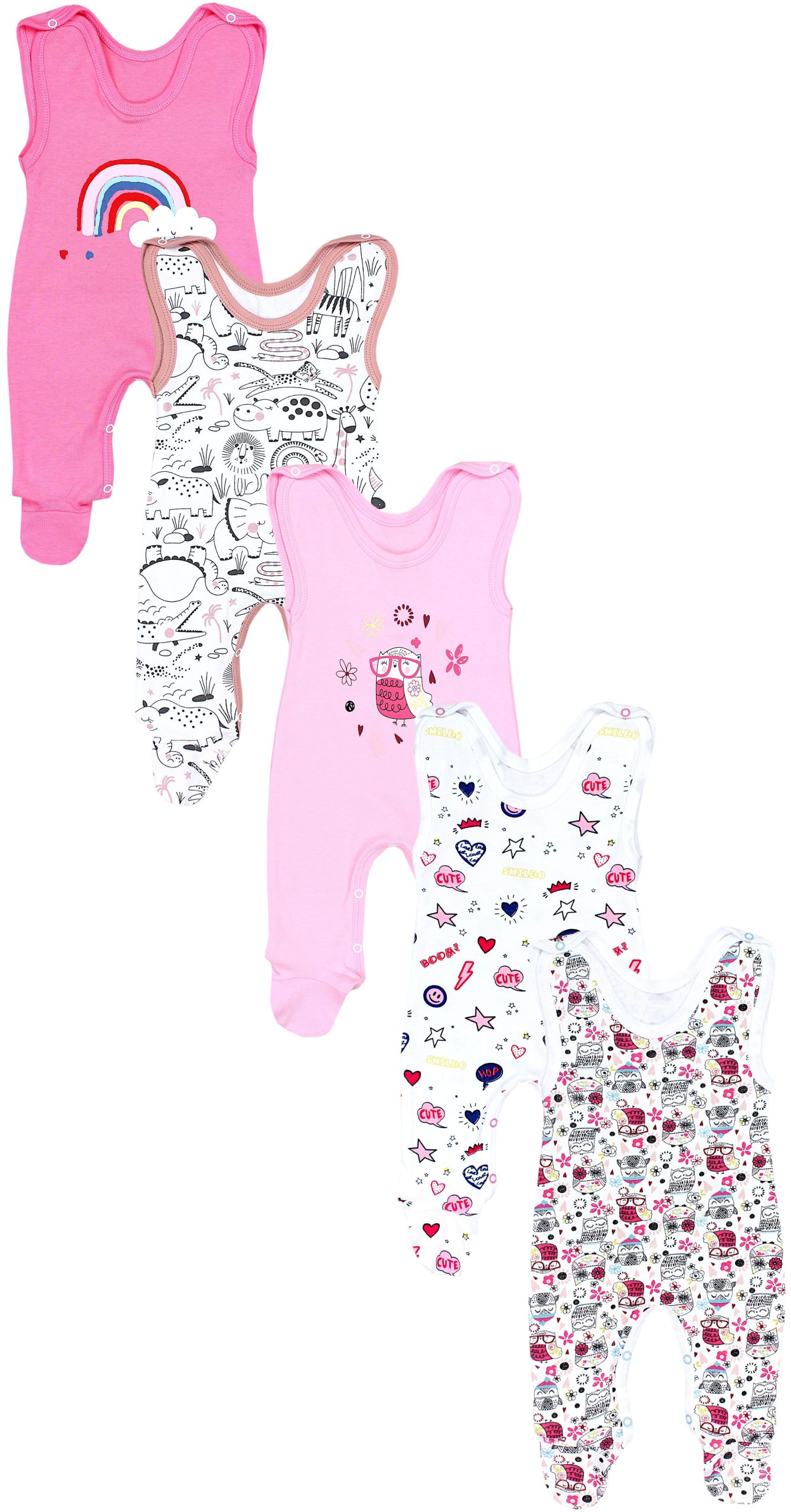 TupTam Strampler TupTam Baby Uni Strampler mit Aufdruck Spruch 5er Pack (5-tlg) Eule Comic Babymode TupTam