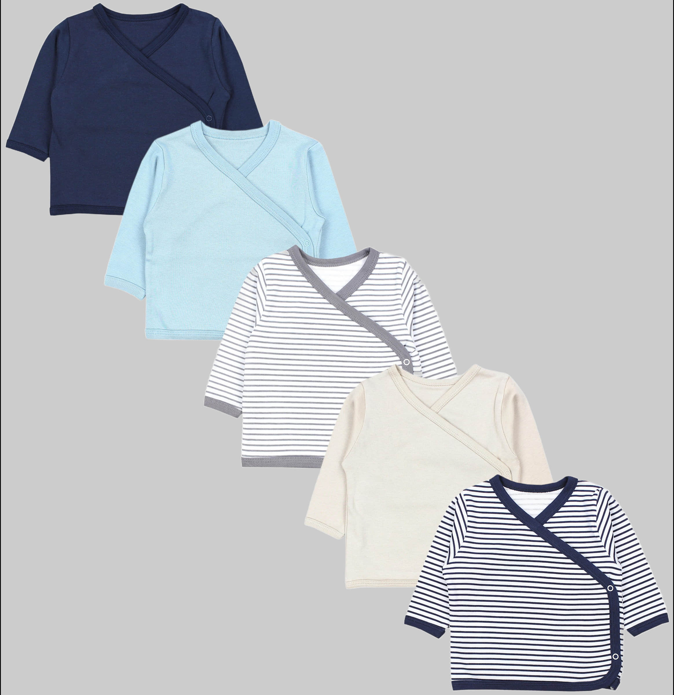 TupTam TupTam Wickelshirt TupTam Baby Jungen Langarm Wickelshirt Baumwolle 5er Set Streifen M Babymode