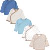 Babymode TupTam TupTam Wickelshirt TupTam Baby Jungen Langarm Wickelshirt Baumwolle 5er Set Dino/ Beig