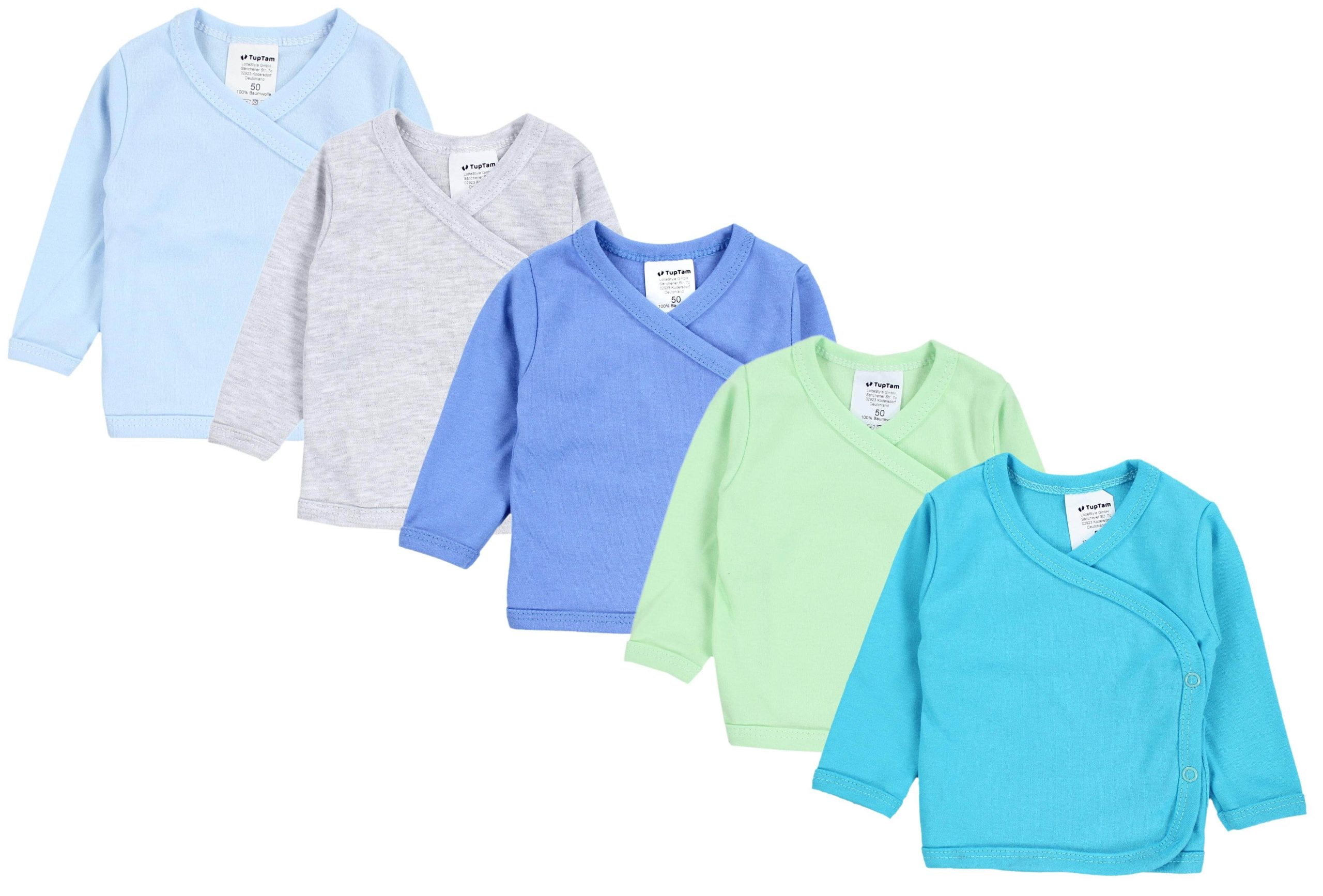 TupTam Wickelshirt TupTam Baby Jungen Langarm Wickelshirt Baumwolle 5er Set Mehrfarbig 5 TupTam Babymode