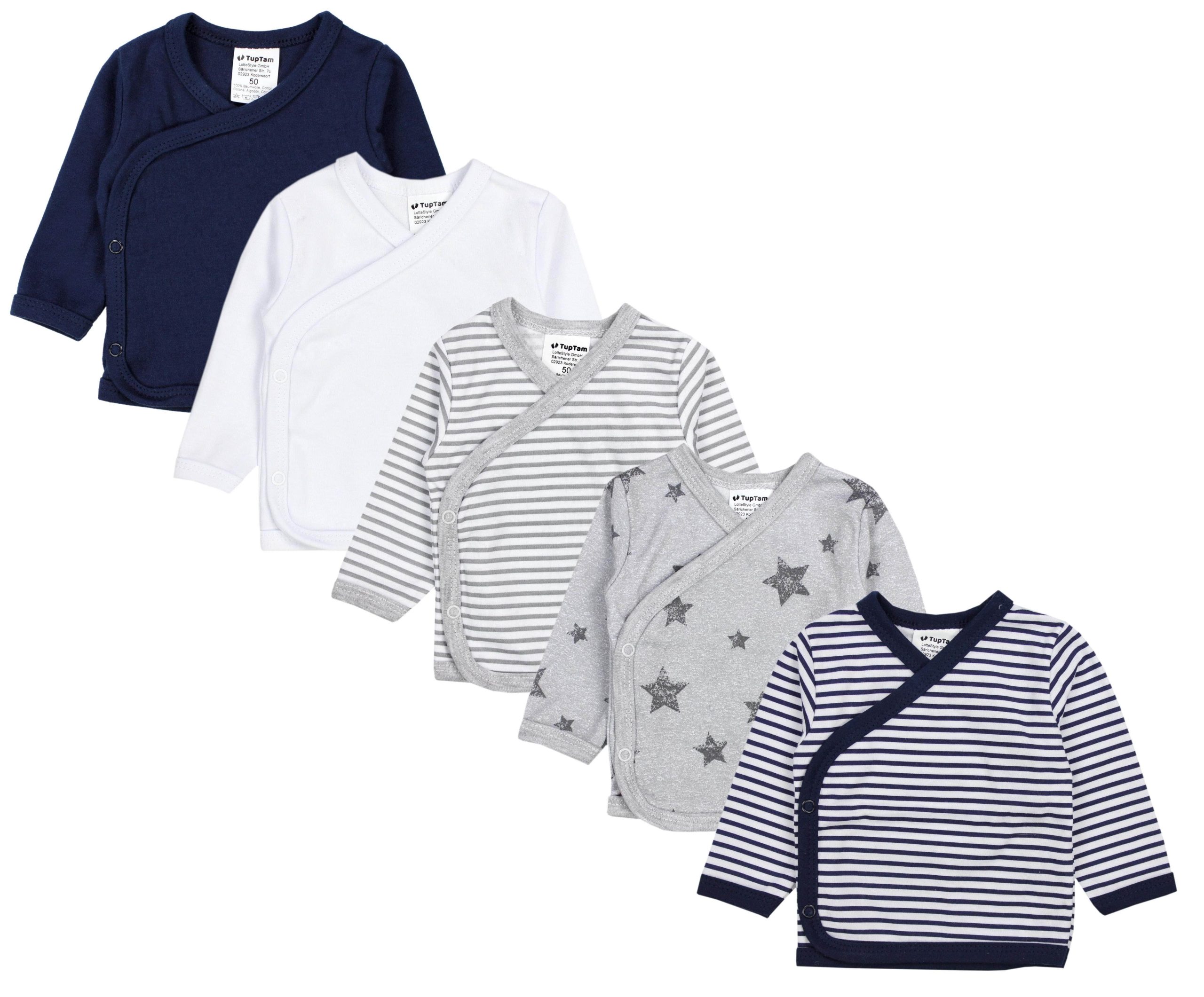 Babymode TupTam TupTam Wickelshirt TupTam Baby Jungen Langarm Wickelshirt Baumwolle 5er Set Mehrfarbig 8