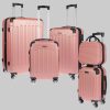Koffer & Reisegepäck Weissmantel Weissmantel Kofferset 5er Koffern Set Hartschalenkoffer - Handgepäck, Mittelgroße & XL Reisekoffer Lines-Rose
