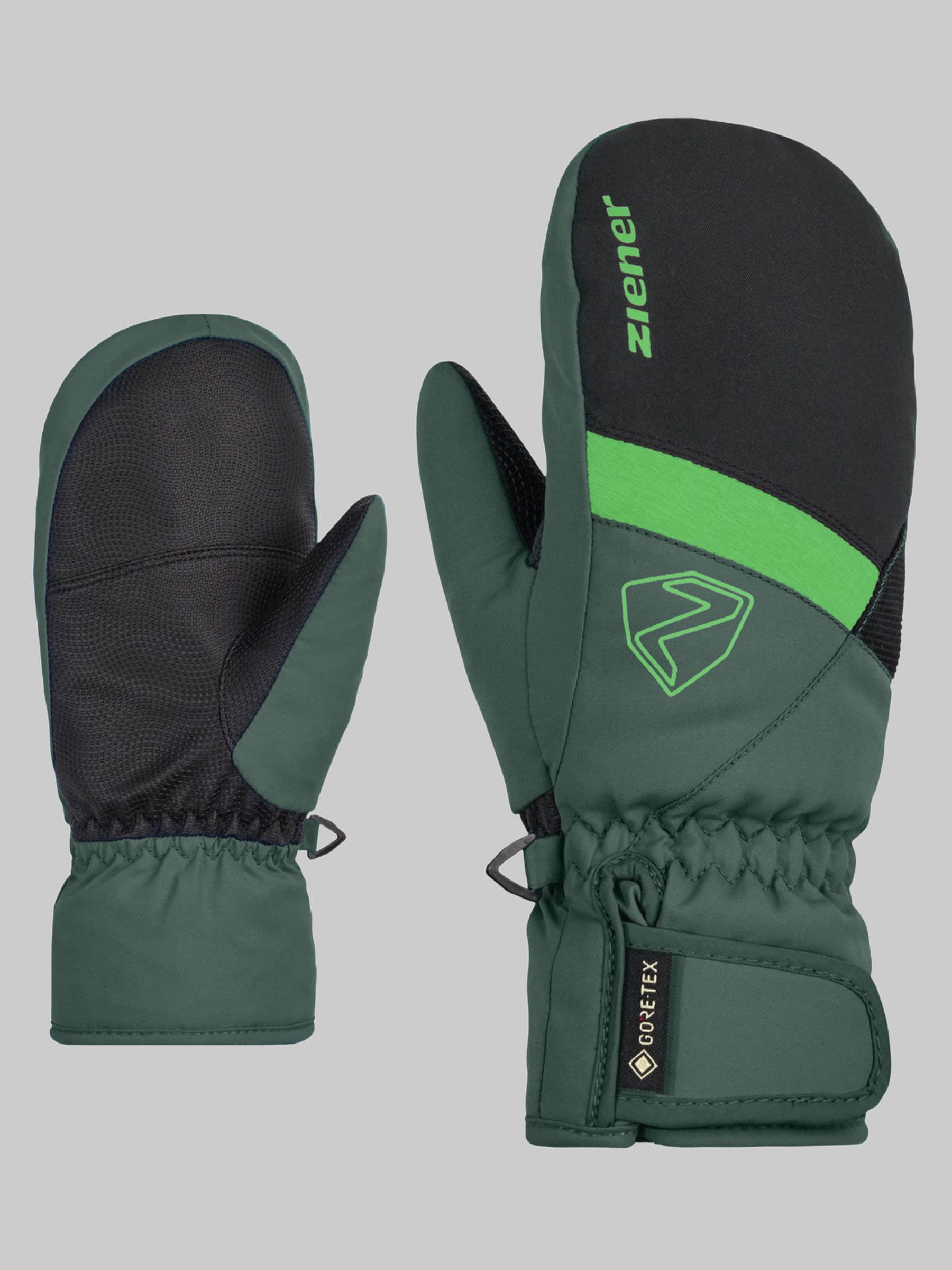 Ziener LEVIN GTX MITTEN Junior - Waterproof Kids Ski Gloves dunkelgrün Mädchenmode Ziener