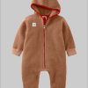 Hessnatur hessnatur Organic Merino Wool Fleece Overall - Sustainable Babywear terrabraun Babymode