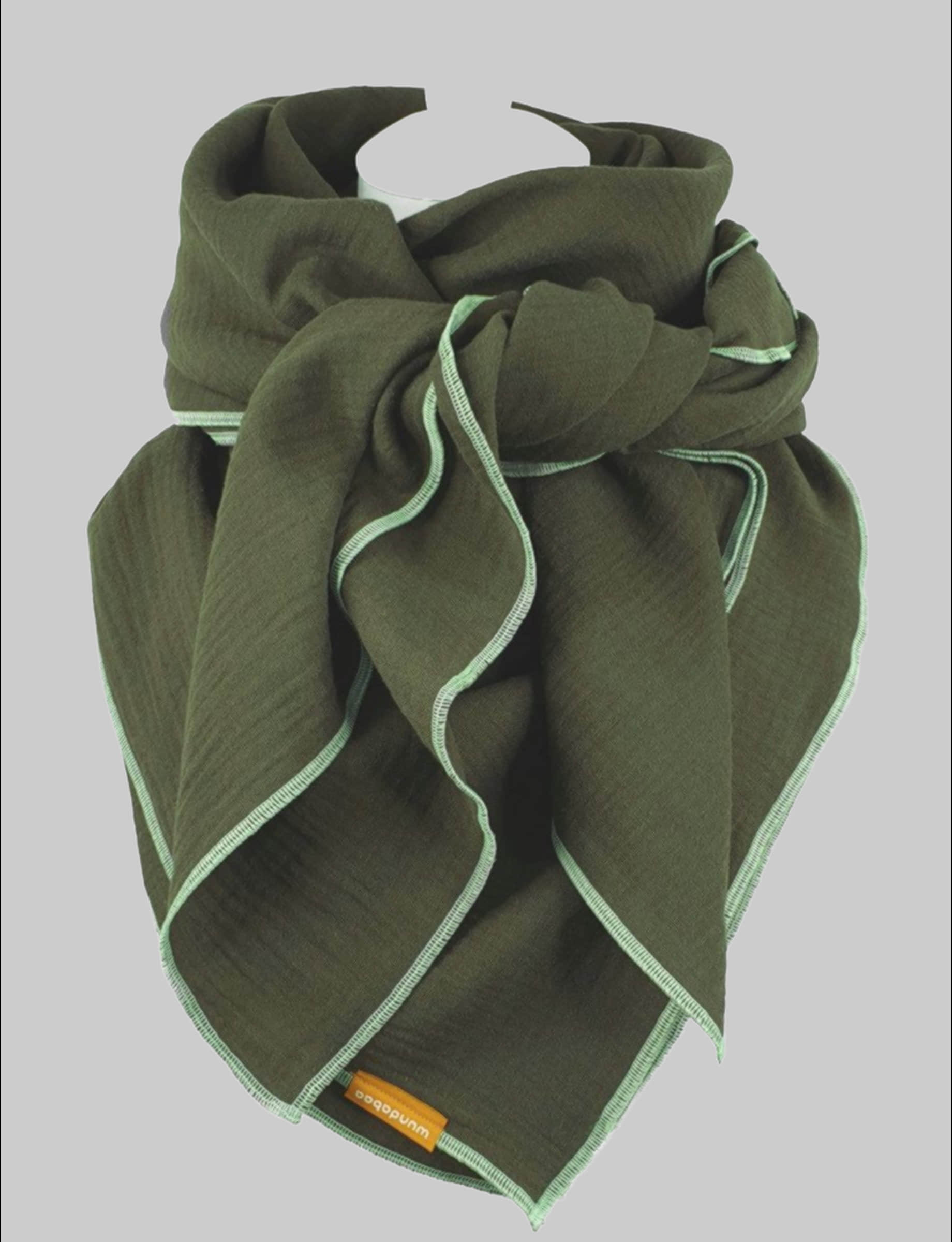 wundabaa Mädchenmode wundabaa Modetuch Halstuch Muslin - Organic Cotton, Handcrafted Style olivgrün m