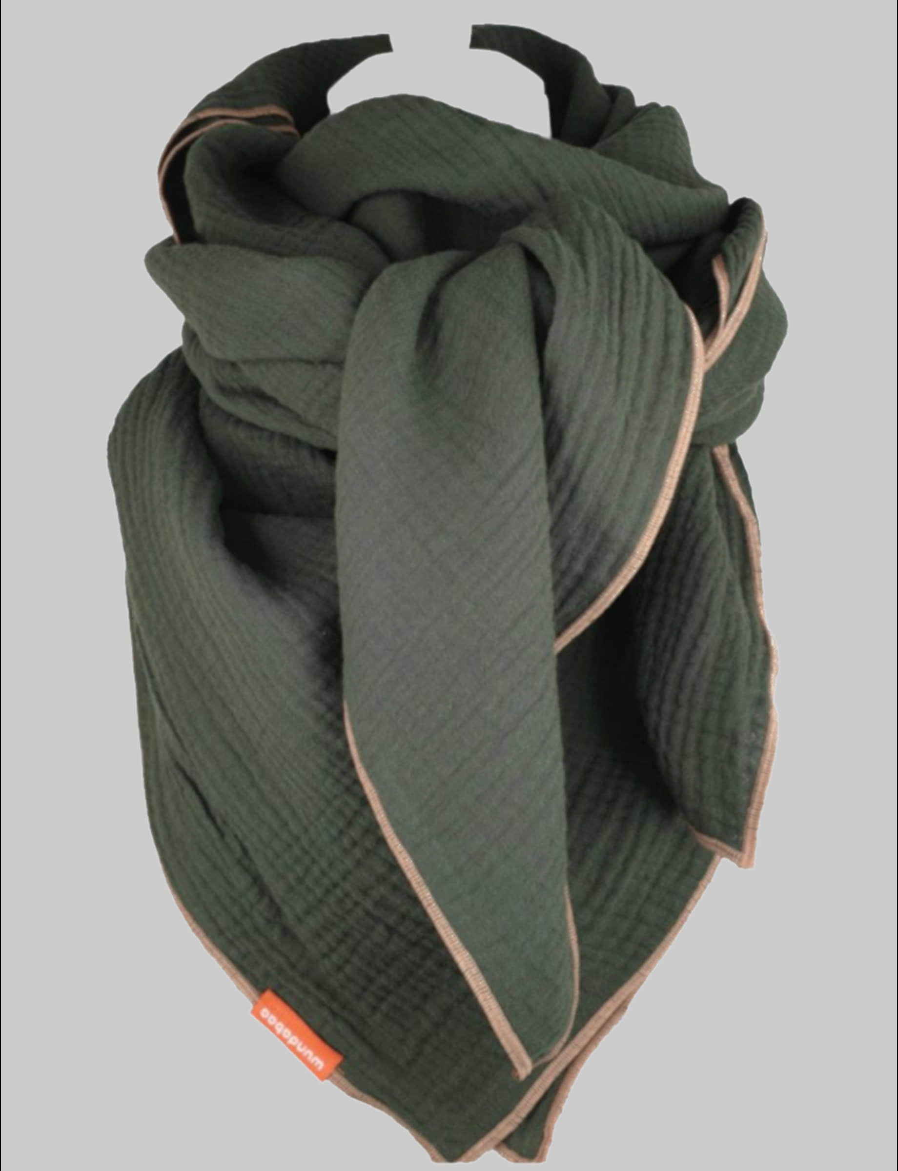Mädchenmode wundabaa wundabaa Modetuch Halstuch Muslin - Organic Cotton, Handcrafted Style tannengrün