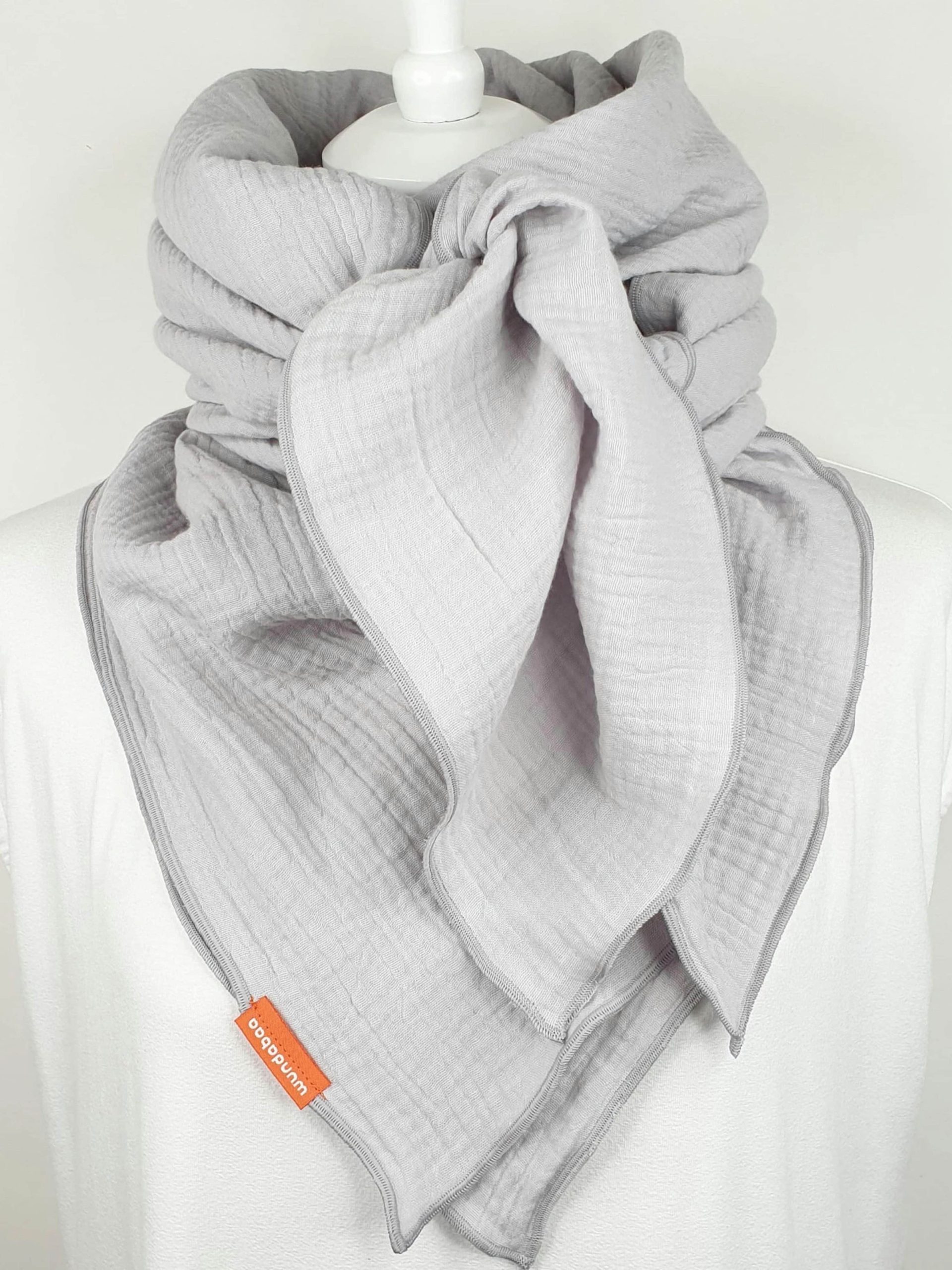 wundabaa Mädchenmode wundabaa Muslin Double Gauze Scarf | Premium Organic Cotton hellgrau