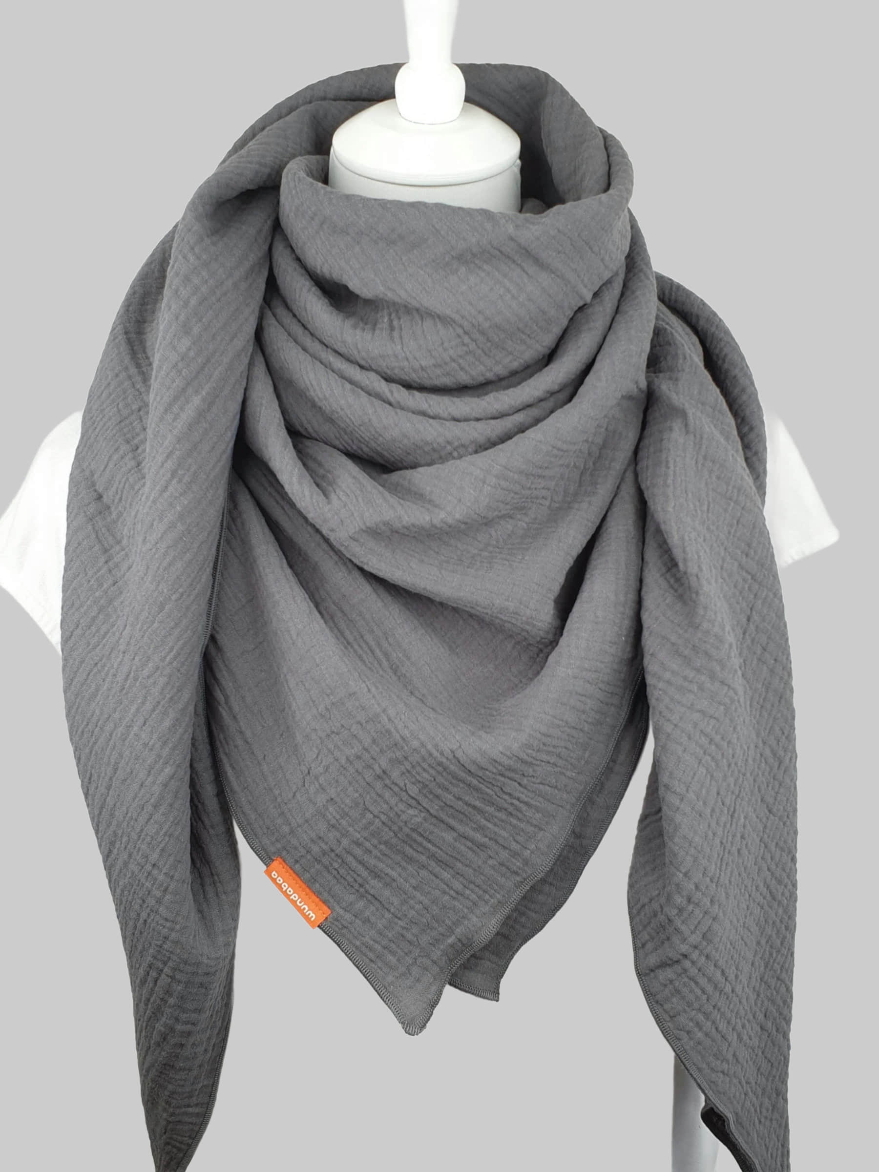 wundabaa Muslin Double Gauze Scarf | Premium Organic Cotton dunkelgrau wundabaa Mädchenmode