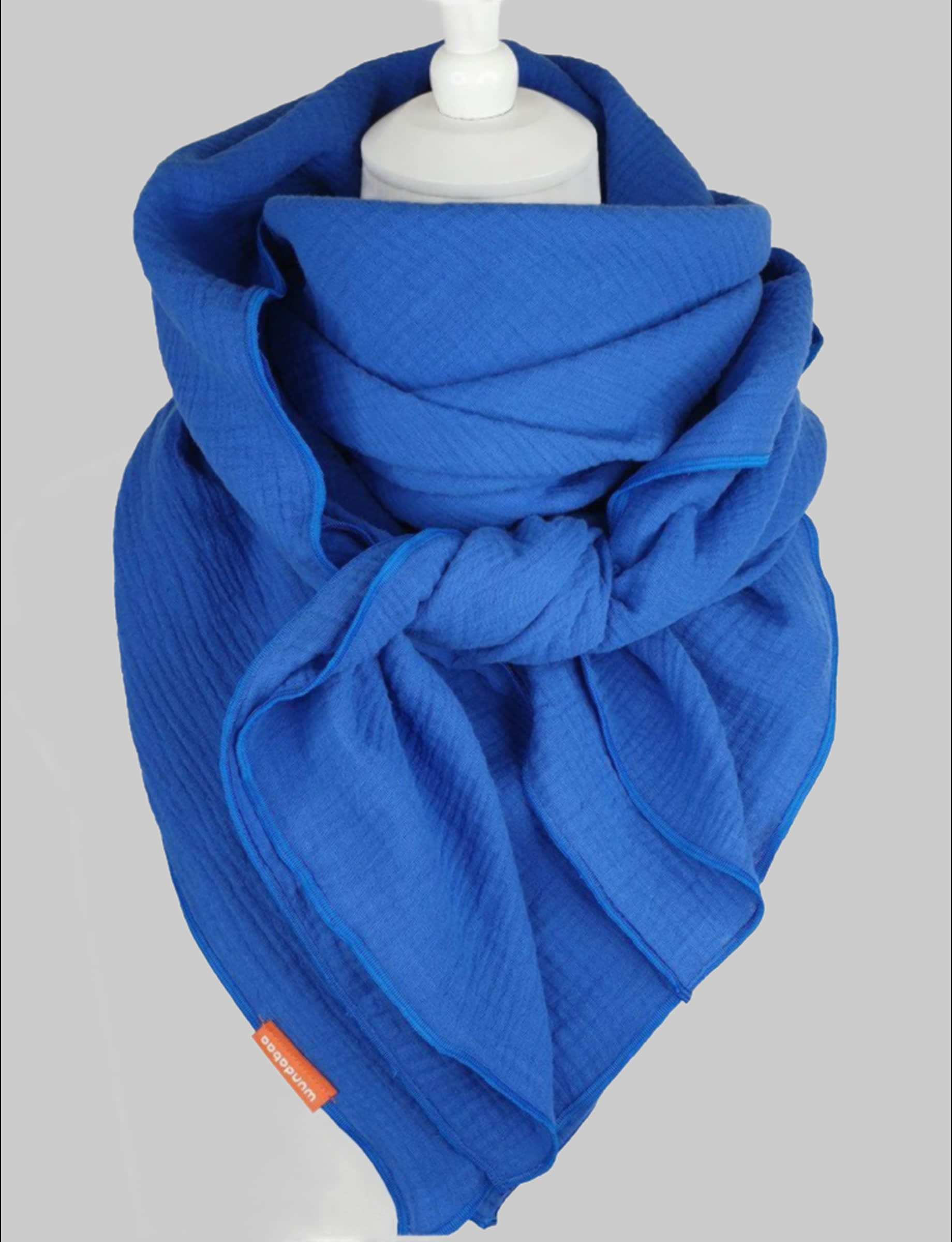 wundabaa wundabaa Muslin Scarf - Soft Organic Cotton Wrap - Neck Scarf, Shawl, Triangle - Blue & More Colors cosmic blue Mädchenmode