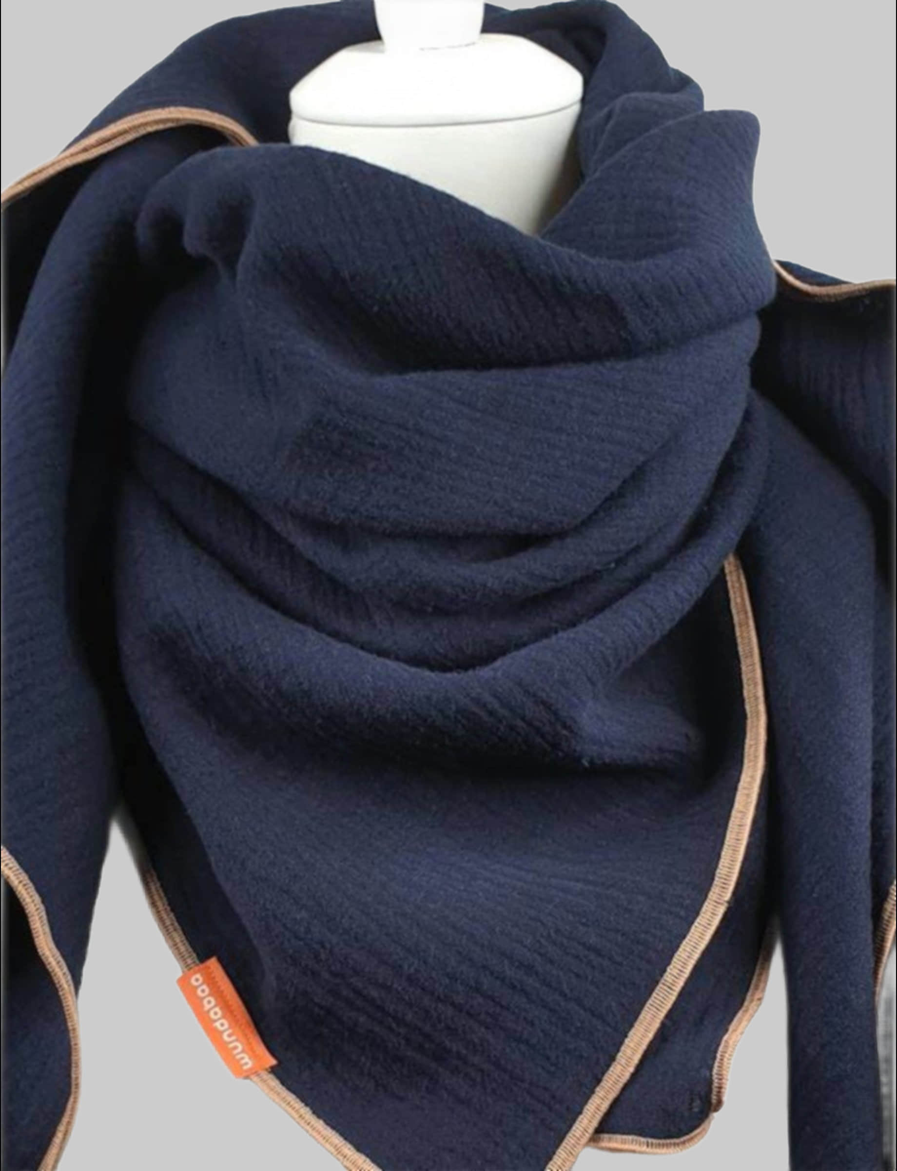 wundabaa Muslin Scarf - Soft Organic Cotton Wrap - Neck Scarf, Shawl, Triangle - Blue & More Colors dunkelblau Mädchenmode wundabaa