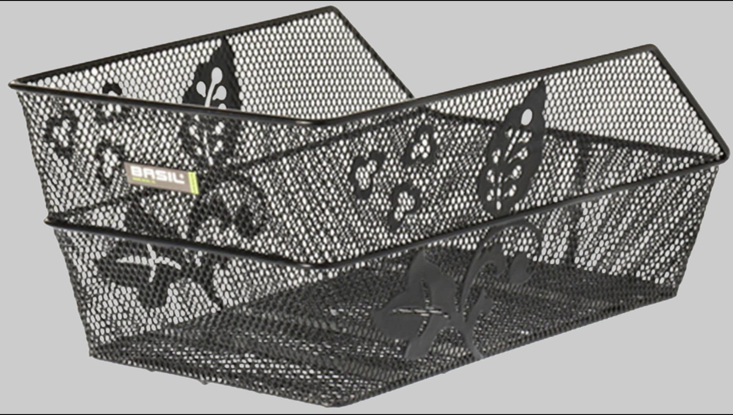 Mädchenmode Basil Basil Cento Flower Rear Bike Basket - Floral Design, Durable Mesh schwarz