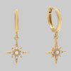 Brandlinger Brändlinger Pair of Earrings, Adelaide, Star, Silver 925, Gold-Plated, White Opal, and White Zirconia Gold myToys